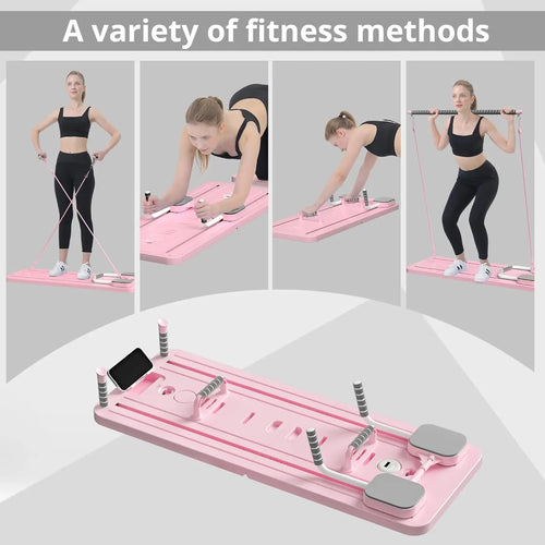 Multifunction Pilates Board Abdominal Board Resistance Bands Exercise Push-Ups Stands Fitness Plate Automatic Workout Exercise