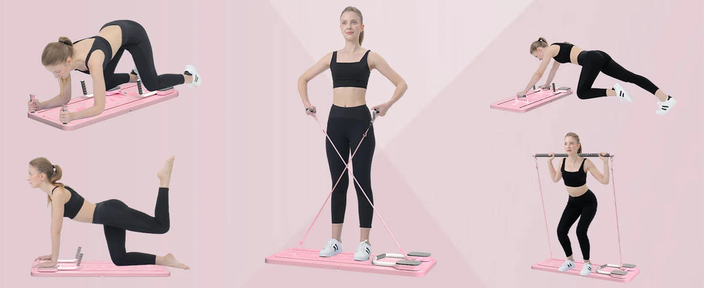 Multifunction Pilates Board Abdominal Board Resistance Bands Exercise Push-Ups Stands Fitness Plate Automatic Workout Exercise