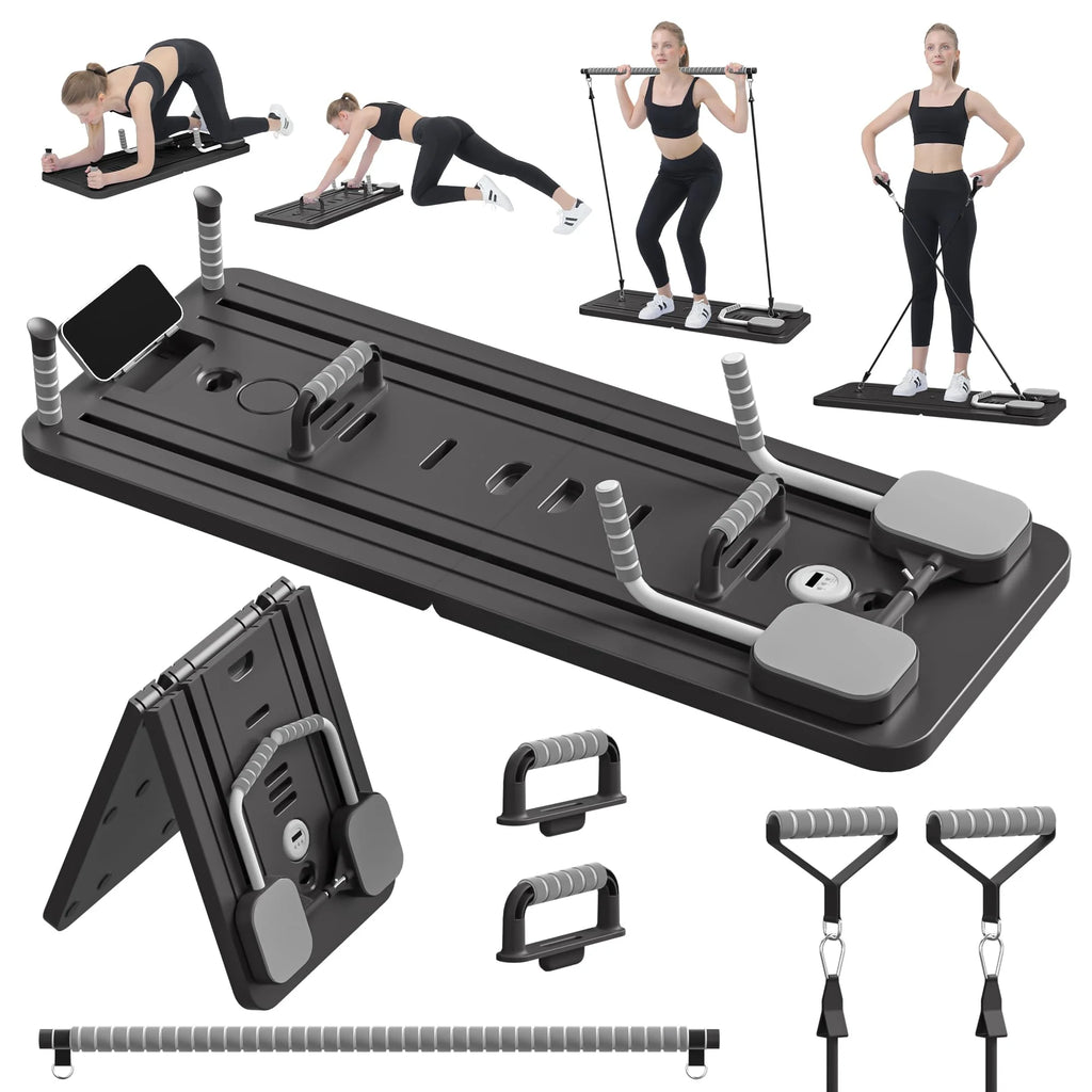 Multifunction Pilates Board Abdominal Board Resistance Bands Exercise Push-Ups Stands Fitness Plate Automatic Workout Exercise