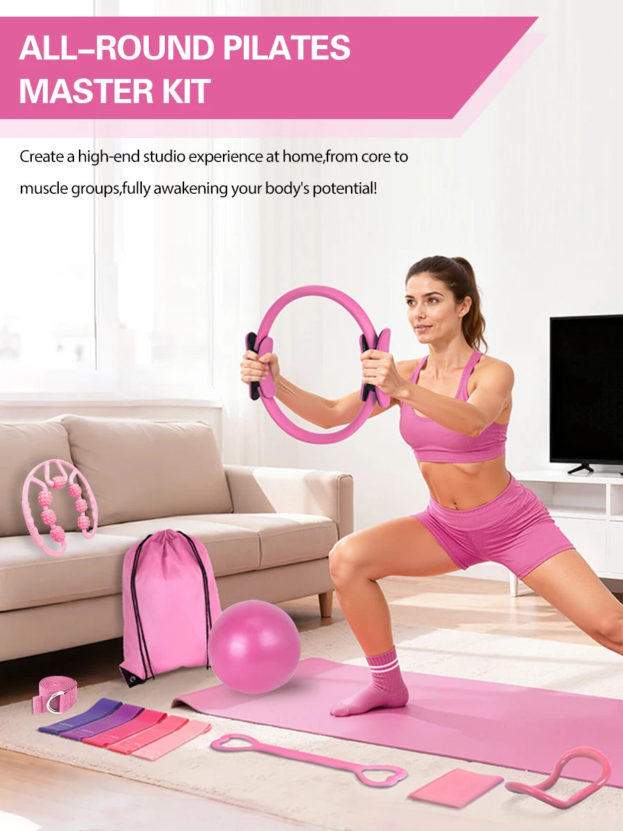 Pilates Yoga Set 13 Piece Home Pilates Kit for Women Pilates Equipment Toning Fitness Essentials Starter Set Accessories