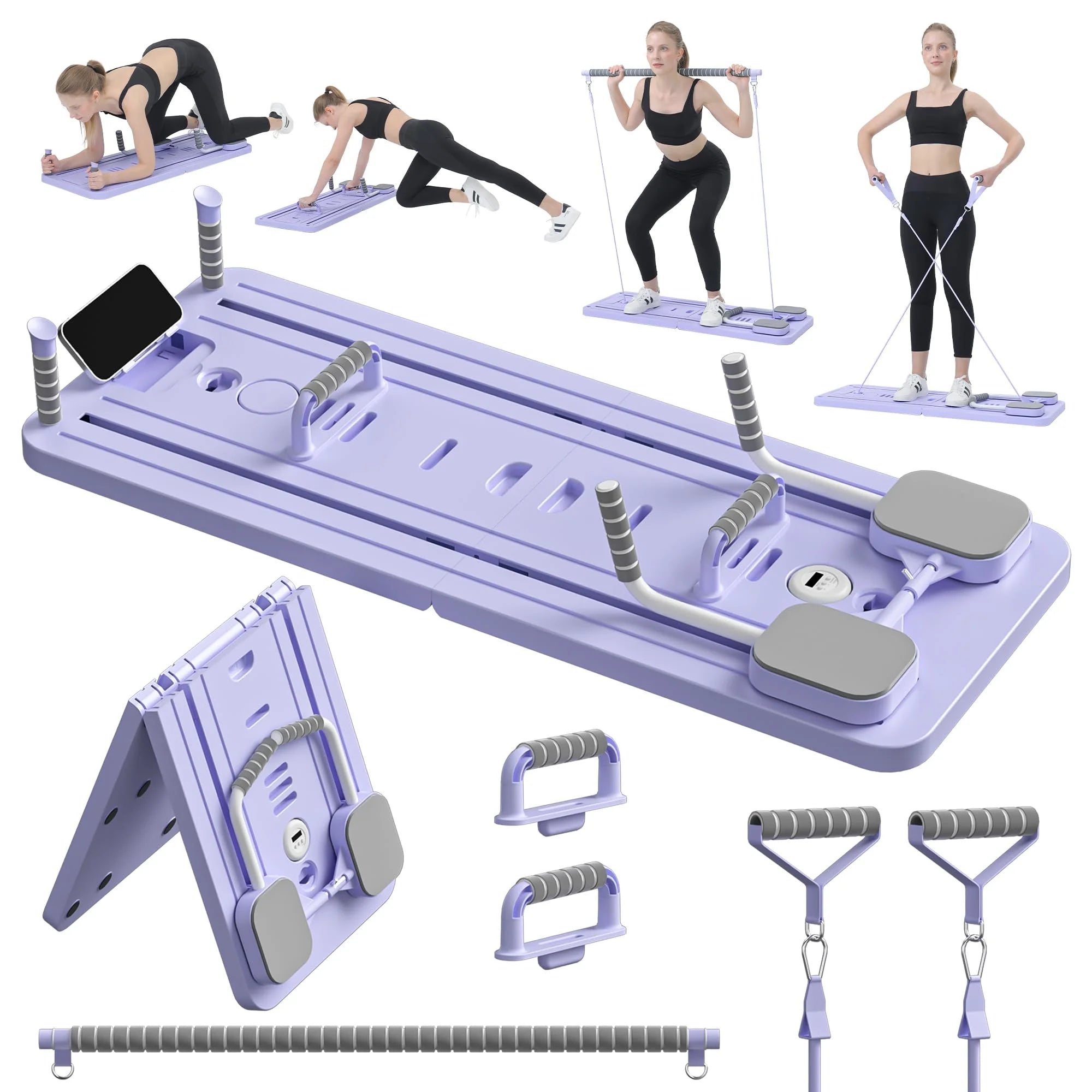 Multifunction Pilates Board Abdominal Board Resistance Bands Exercise Push-Ups Stands Fitness Plate Automatic Workout Exercise