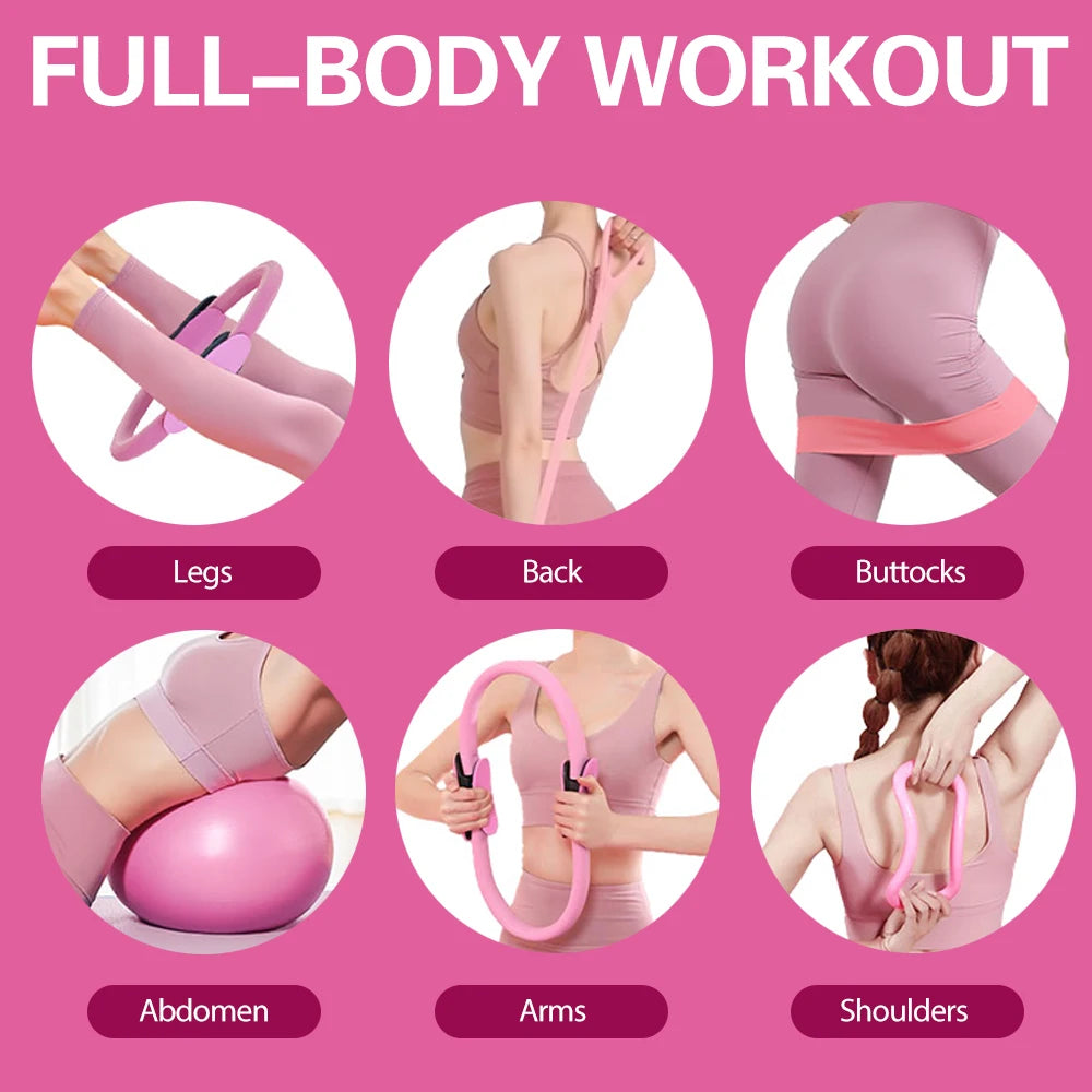 Pilates Yoga Set 13 Piece Home Pilates Kit for Women Pilates Equipment Toning Fitness Essentials Starter Set Accessories