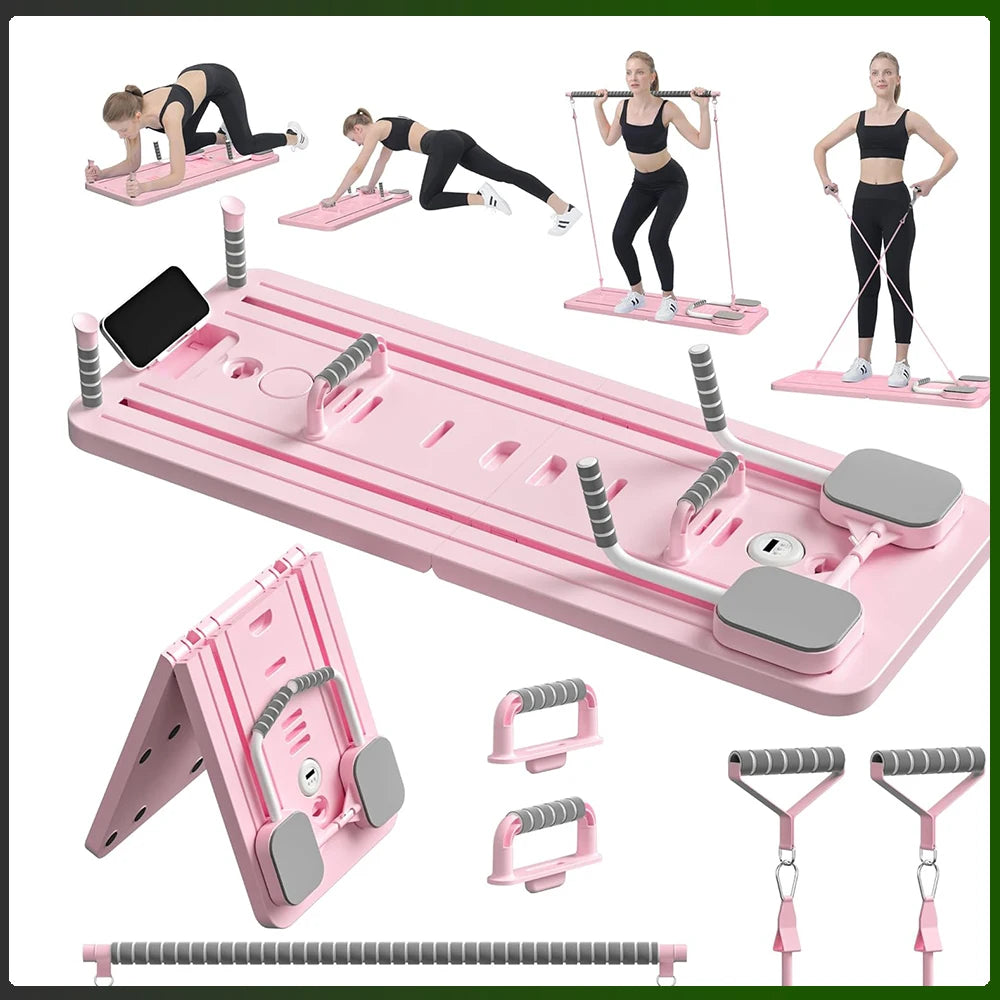 Multifunction Pilates Board Abdominal Board Resistance Bands Exercise Push-Ups Stands Fitness Plate Automatic Workout Exercise
